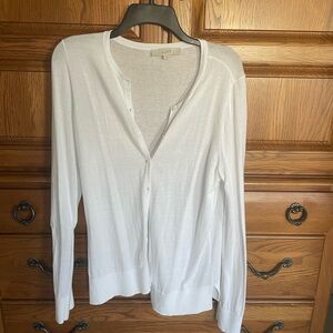 LOFT Women's Classic White Cardigan